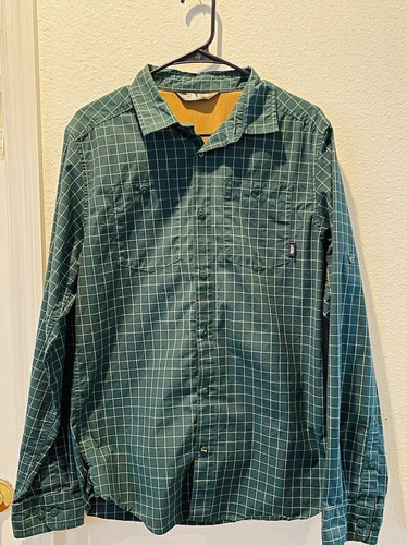 The North Face Shirt Mens Size Small Green Plaid Long Sleeve Button - Picture 13 of 14