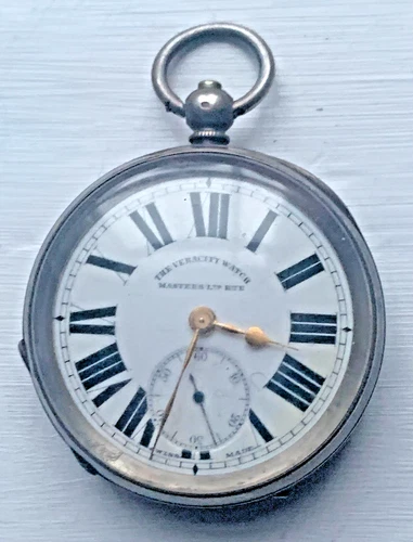 Antique Veracity Sterling Silver Pocket Watch with Winder Swiss Made (1917)