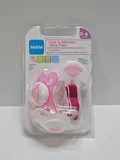MAM Pacifier Clip Set Daddy Design Pink Baby ...