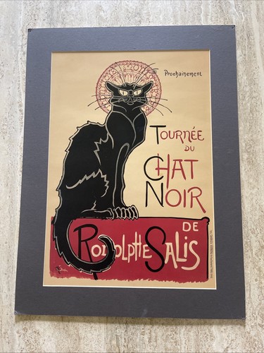 Black Cat Tournee du Chat Noir Vintage Style Art Nouveau Poster 24x18 Matted