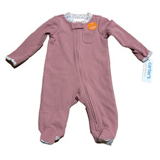 Carters Just One You Waffle Thermal Sleeper Size 3 Months Baby Girls, Rose Pink