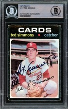 Ted Simmons Signed 1971 Topps Rookie Card #117 St. Louis Cardinals Beckett. rookie card picture