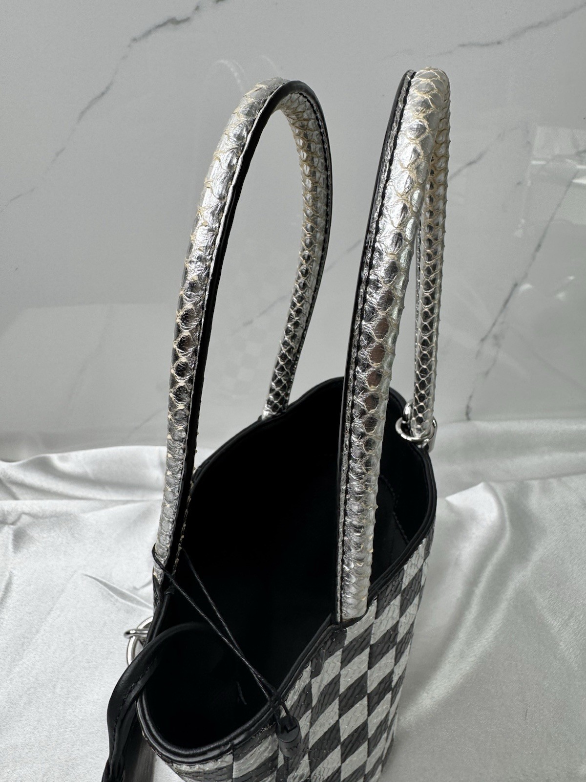 Authentic Alexander Wang Roxy Metallic Checkboard… - image 13