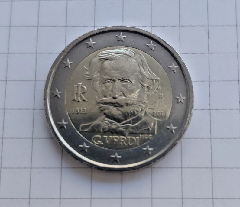 ITALIE 2013 GIUSEPPE VERDI pièces commémoratives de 2 euros
