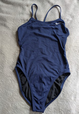 NIKE One Piece Swimsuit Womens 4 / 30 Solid Navy Blue Hydra Strong Swim Suit