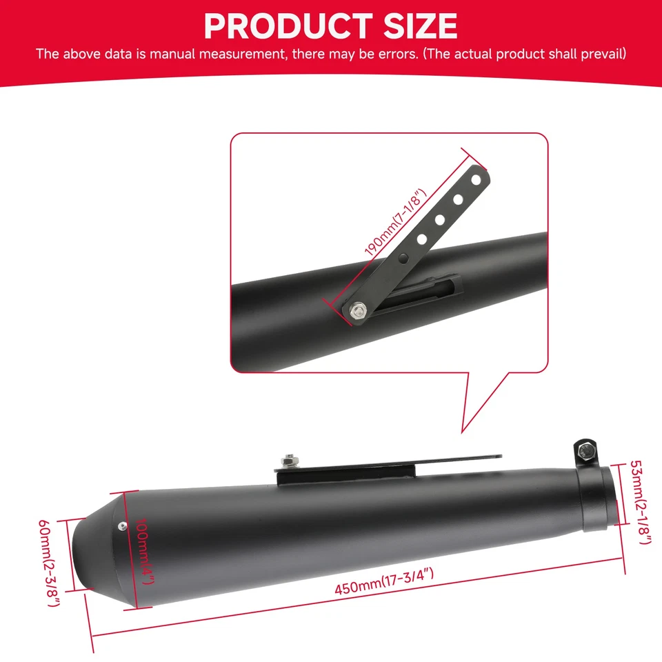 Tubo de escape silenciador de escape deslizable de 2" 51 mm negro para Triumph Bonneville T100 T120 Foto 3 de 4