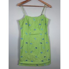 Lilly Pulitzer LP vintage white label Dress Women 4 Green Safari Embroidered