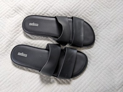 Melissa Matte Black Color Pop Slide Size 8
