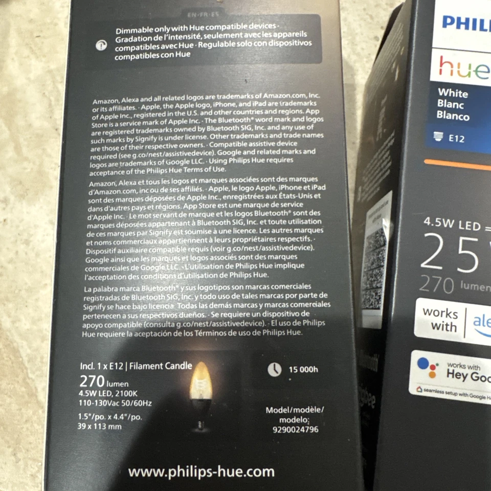 Philips White E12 4.5 LED 25 W 270 Lumen Candle Light Bulb Lot - Image 4 of 4