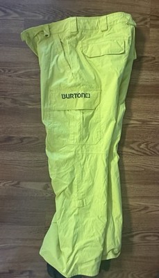 Burton Cargo Snowboard Dryride Pants Mens Medium Ski Snow Yellow