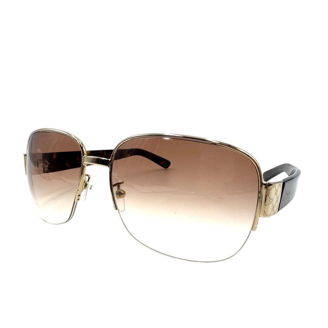 GUCCI Sunglasses GG pattern Gold frame Brown gradient lenses GG2719 S