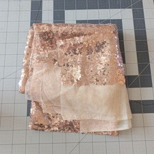 Rose Gold Shimmering Iridescent 3mm Sequin On Poly Mesh Woven Fabric See Listing