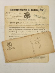 1919 antique WWI US ARMY AIR SERVICE DISCHARGE hartford ct WILLIS F CLAYTON
