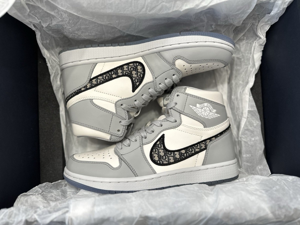 Size 8M- Jordan 1 x Dior High Gray | eBay