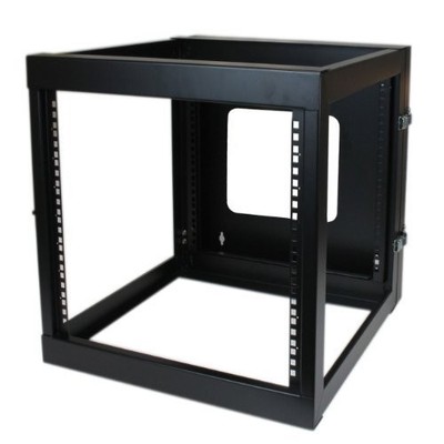 StarTech.com 4-Post 12U Hinged Wall-Mount Network Rack, 19'' Open Frame Server