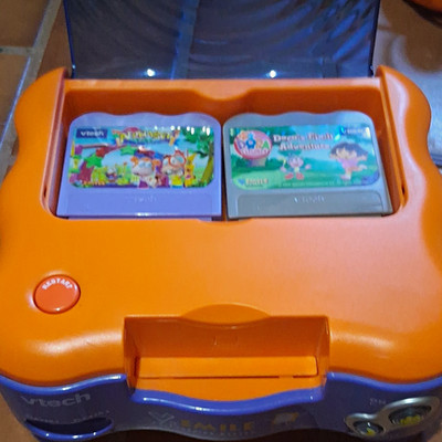 VTech V.Smile TV Learning System Console w/ 2 Controllers, AV Cables & 4 Games