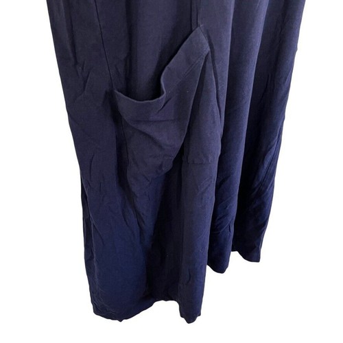 Abito Camicia J Jill Donna Elasticizzato Tencel Modal Maglia Blu Navy Manica Corta Tg L - Foto 2 di 16