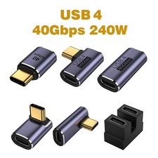 90 Right Angle USB C to USB C Adapter Type C Fast Charging Converter 40Gbps 100W