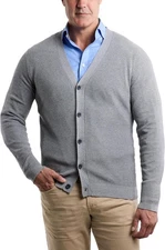 Men's Shawl Collar Cardigan Sweater Cable Knit Button Down Classic Fit Soft Knit