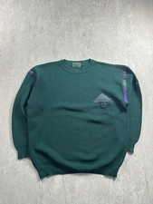 Navigare maglione uomo XL verde girocollo lana acrilico logo manica lunga