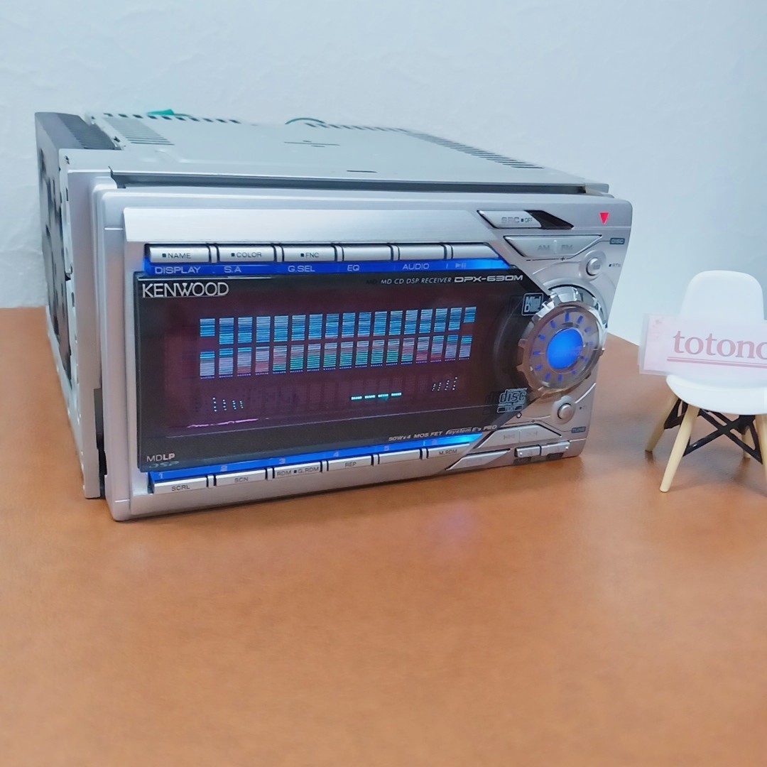 リペア済 CD/MD/FM/AM/AUX KENWOOD 30W 2Way KENWOOD DPX-630M 2DIN CD MD Car Audio DSP Sounds Head Unit Tested