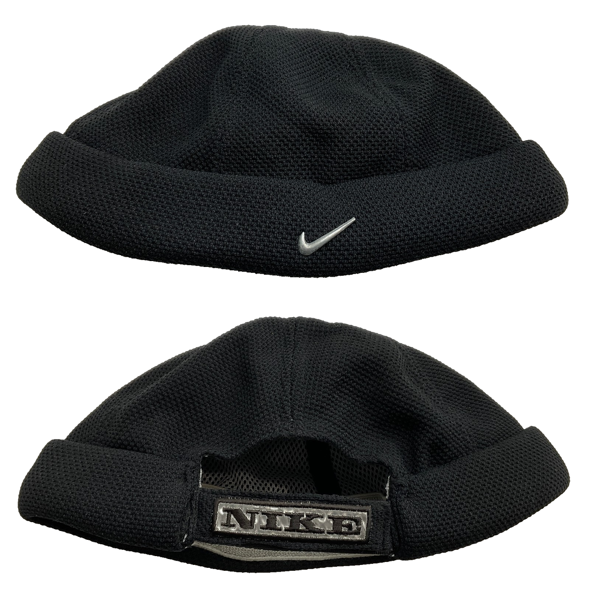 RARE NIKE Vintage Docker Brimless Skull Cap 90s Flexfit Adjust Hat