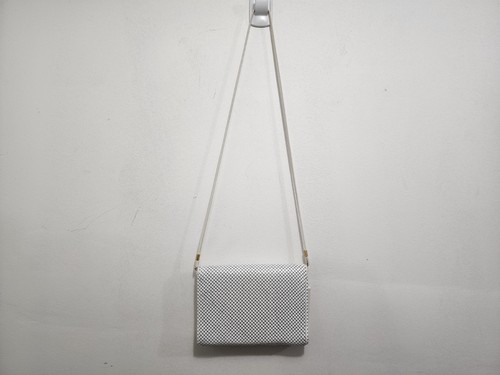 Vintage WHITING & DAVIS Enameled White Chainmail Mesh Purse Shoulder Crossbody - Picture 20 of 24
