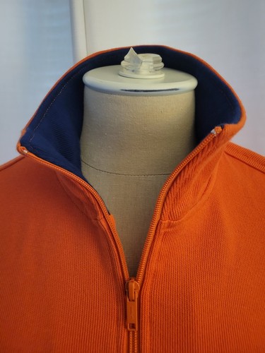 Le Tigre Unisex Orange Long Sleeve Pullover 1/4 zipper Size M 100% Cotton - Picture 2 of 11