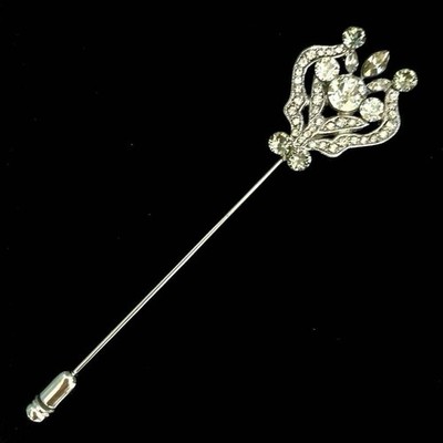 Foxy Elfi Pin Brooch Crown Flower Design Silver Tone Used