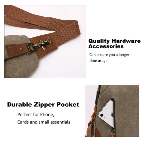 Canvas Sling Bag Crossbody Backpack Shoulder Casual Rucksack for Men Women - Foto 5 di 7
