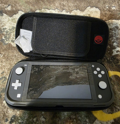 Nintendo Switch Lite Gray Handheld System w/ Carrying Case & SanDisk 128GB