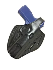 Leather PANCAKE Holster - BROWNING HI POWER, FEG PJK  (# 8010 BLK)