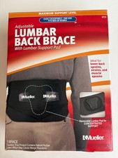 MUELLER ADJUSTABLE BACK BRACE w/LUMBAR SUPPORT PAD , FITS 28-50 MODEL 6721