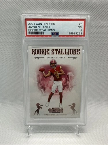 2024 Panini Contenders - Rookie Stallions Jayden Daniels #3 (RC) PSA 7