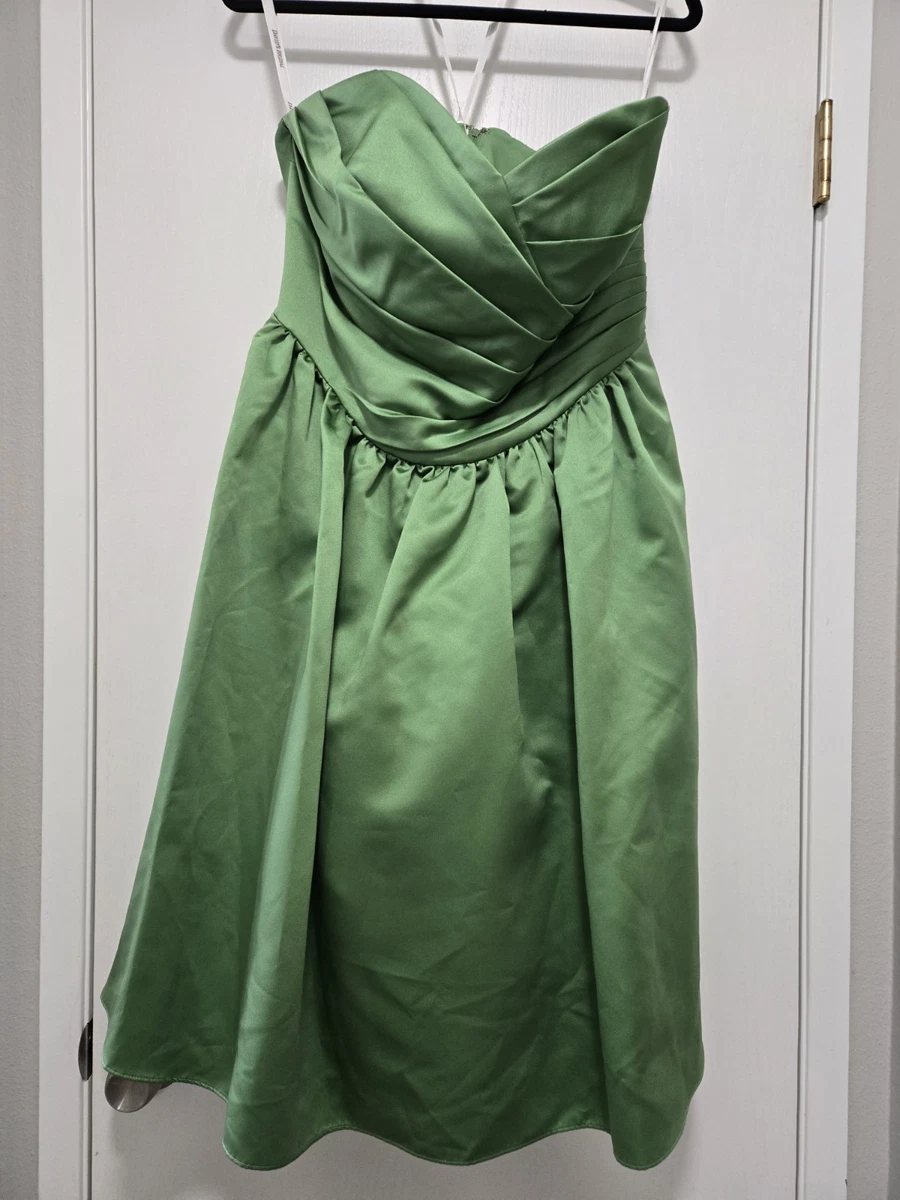 david's bridal green satin dress David's Bridal F15103 – Nearly Newlywed main image 1