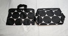 Thirty-One 2 PC Large Plastic-Lined Zip Cosmetic Bag Hanging Travel Bag Black