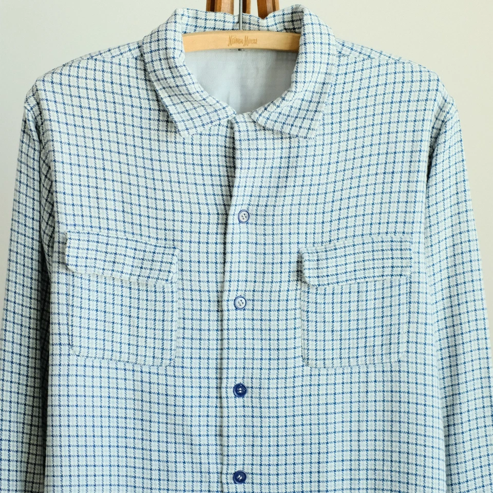 Camisa Rockabilly Vintage Años 50 60 Pata de Gallo Patrón Mezcla Rayón Cuello Lazo Foto 2 de 4