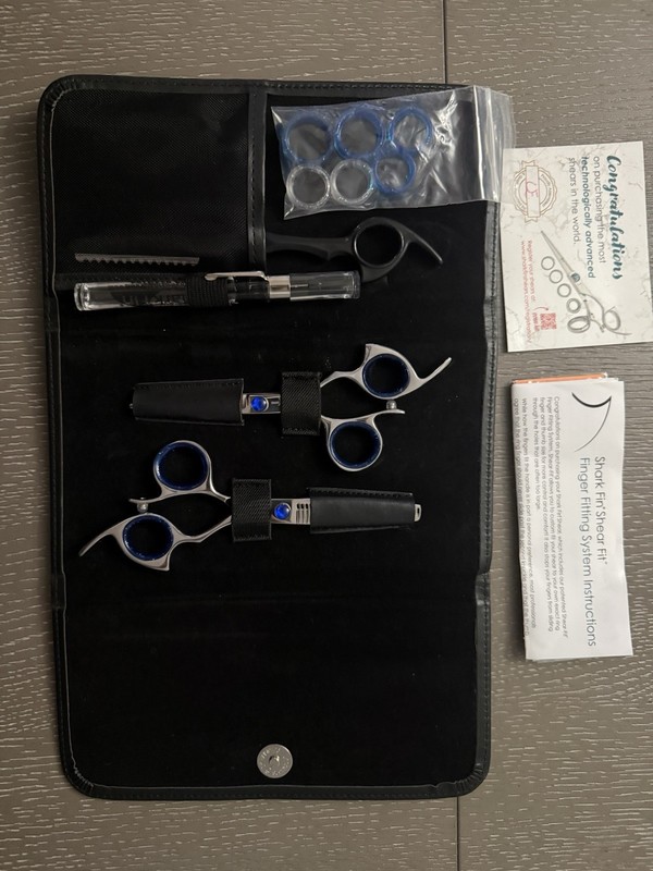 Sharkfin Salon Scissors & Shears Set 6in Stainless Steel Adjustable Tension Knob