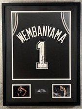 Victor Wembanyama Signed Jersey Framed W/ COA San Antonio Spurs Black Auto
