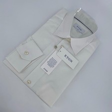Eton Dress Shirt Mens XL 17 - 43 White Slim Fit Long Sleeve Formal Button Up