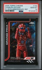 2025 Topps Chrome F1 Charles Leclerc 75th Anniversary Ref #140 PSA 10 /75