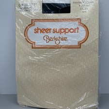 VTG NOS Berkshire Sheer Support Pantyhose - Fantasy Black Petite 1980 3475