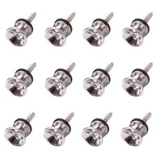Cheerock 12Pcs Guitar Strap Locks Set, Metal Buttons Silver