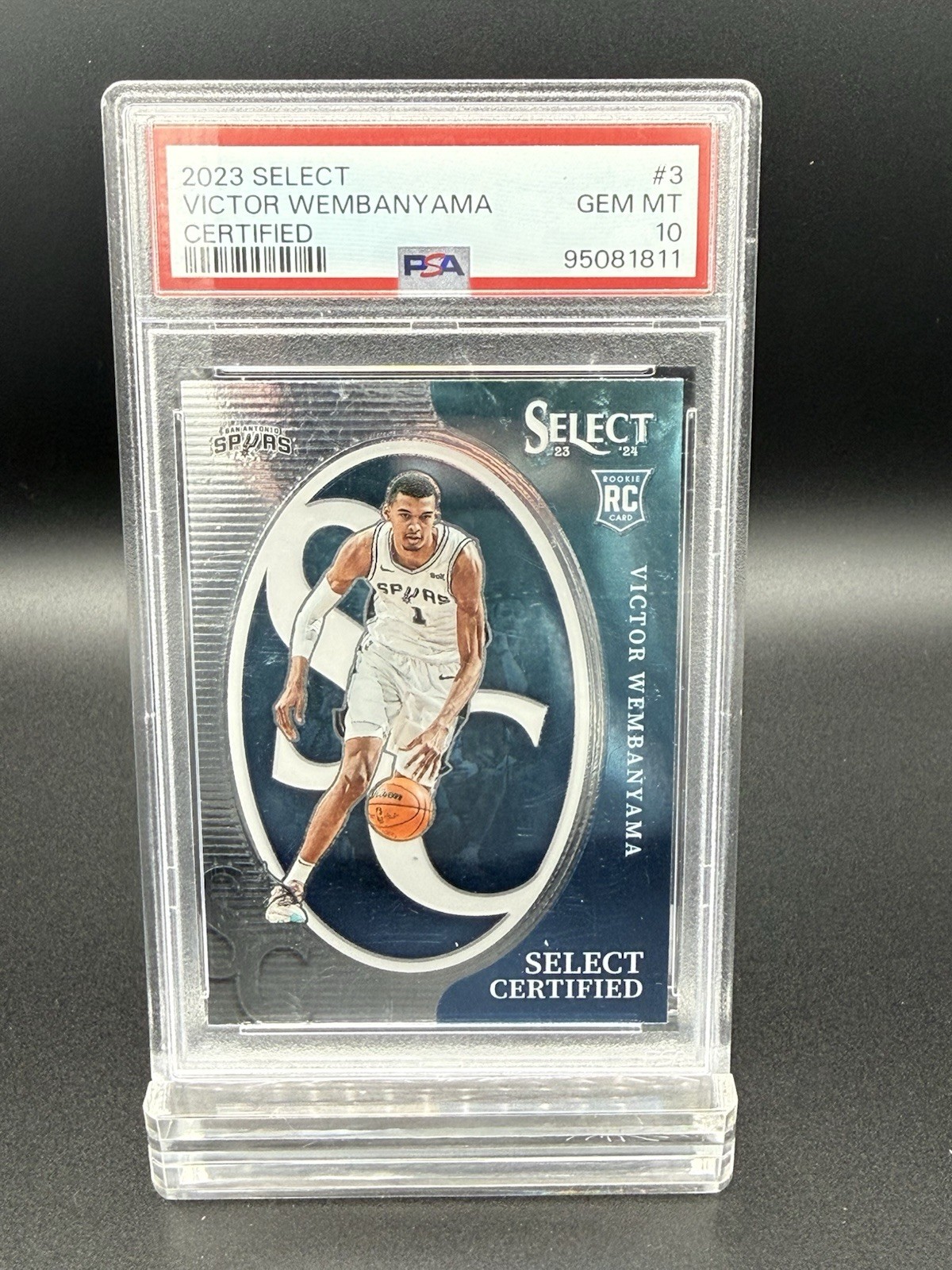 2023-24 Panini Select Certified Rookie Insert Victor Wembanyama #3 PSA 10 Spurs