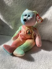 TY Beanie Babies-Retired- Peace Style#4053 Tie-dye Bear