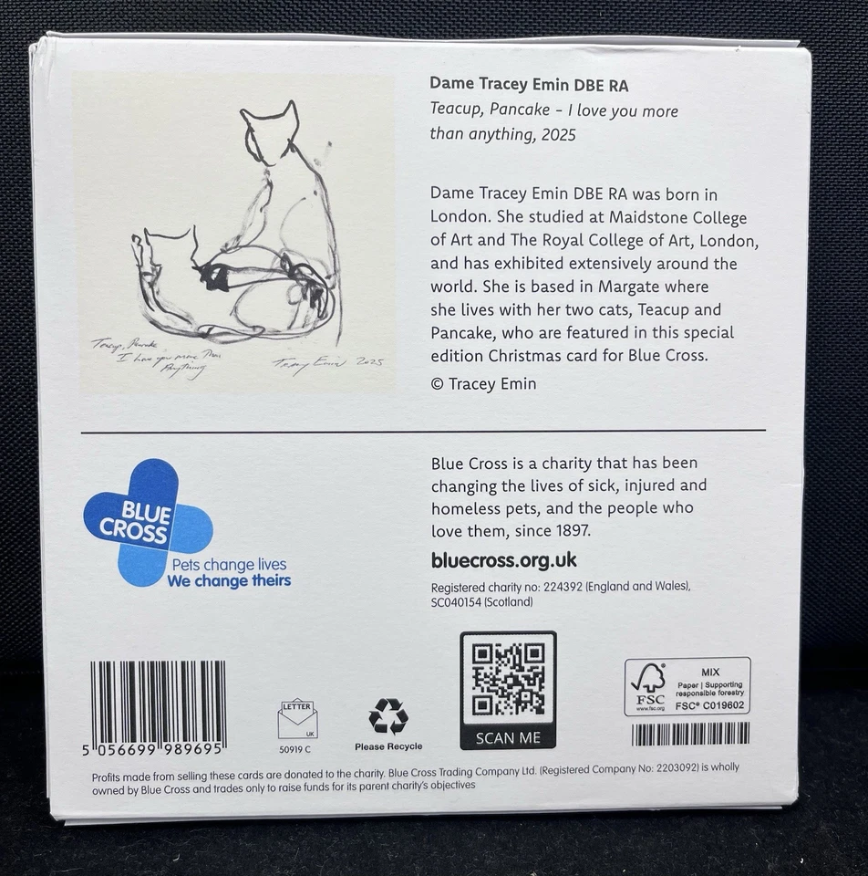 Caja firmada - Tarjetas de Navidad Tracey Emin (Juego) - Exclusivas de Blue Cross Charity Foto 4 de 4