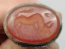 Roman Old Agate Intaglio Seal Stone Ring