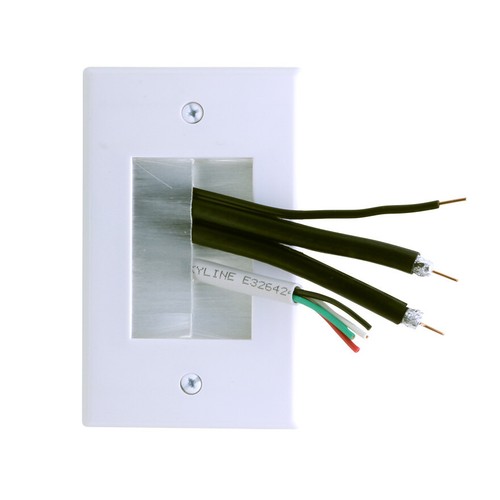 Construct Pro Cable Management Brush Plate (Dog-Ear Installation Tabs, White) - Picture 6 of 9