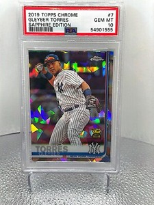 2019 TOPPS CHROME SAPPHIRE ED #7 GLEYBER TORRES PSA 10 Gem Mint Yankees Tigers