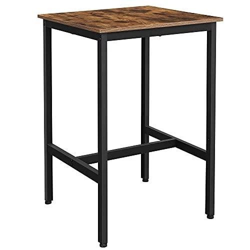 VASAGLE Narrow Long Bar Table Kitchen Dining Table High Pub Table fot  Dining Room Rustic Brown and Black